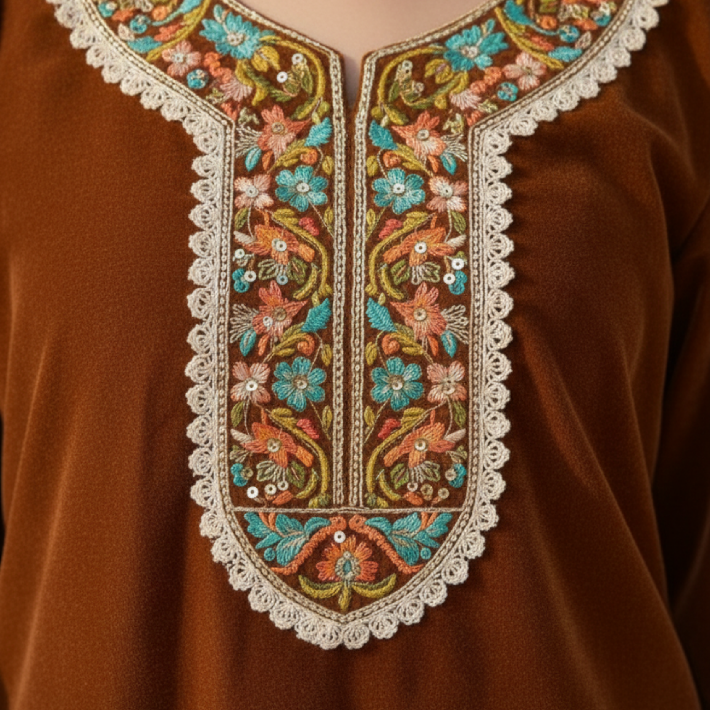 Luxurious Kashmiri Pashmina Style Woolen Velvet Kurta Set - KS0020